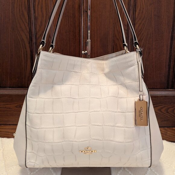 Coach Handbags - Coach Edie Shoulder Bag 31 In Croc Embossed Leather